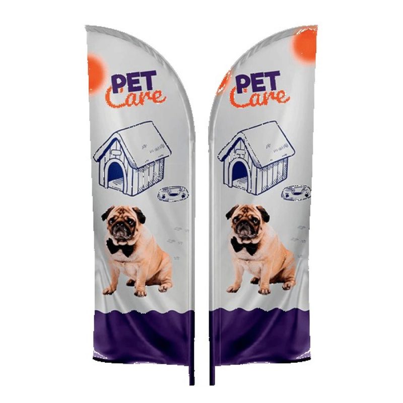 IMPORT 10' Double-Sided Feather Flag with Ground Spike - 2