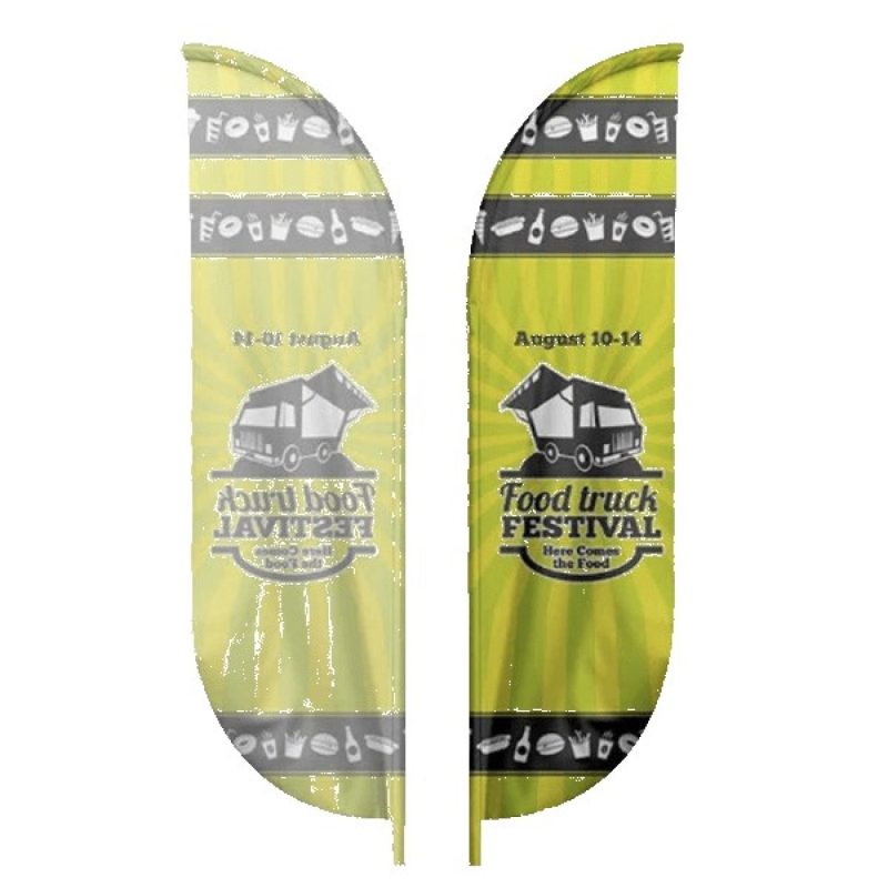 IMPORT-12-Single-Sided-Blade-Flag-with-Ground-Spike-HDFB12S IMPORT 12' Single-Sided Blade Flag with Ground Spike