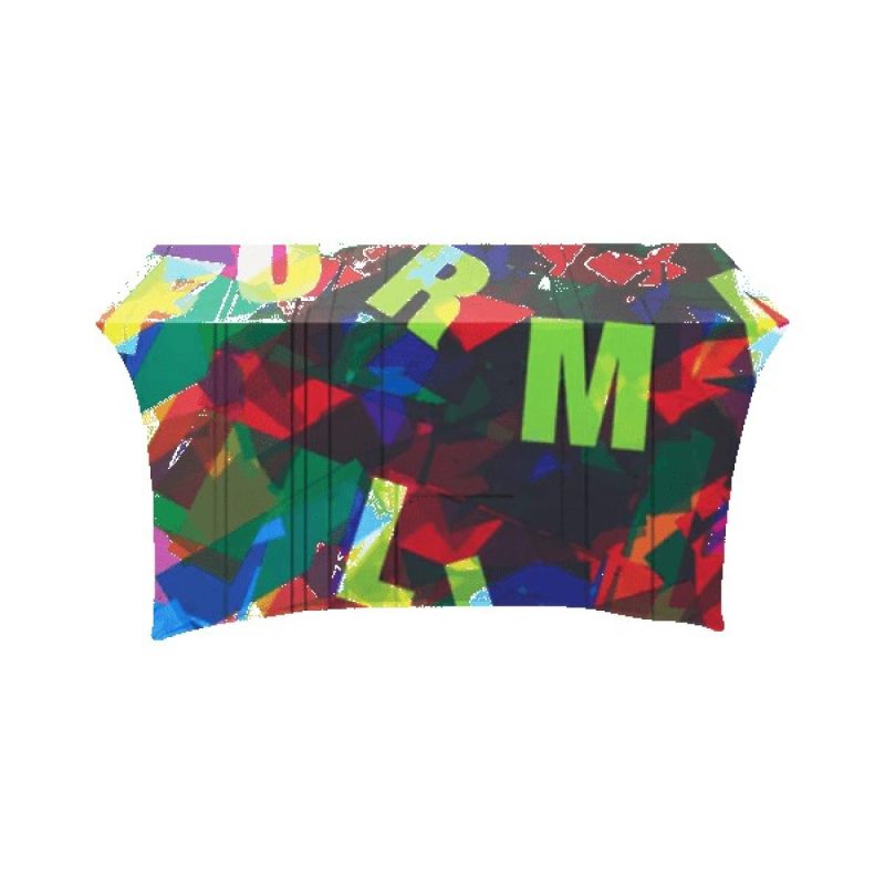 IMPORT 4' Stretch Open-Back Full Color Table Throw - 2