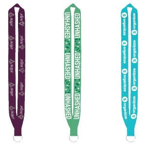IMPORT Rush 1" Dye-Sublimated Lanyard with Sewn Silver Metal Split-Ring