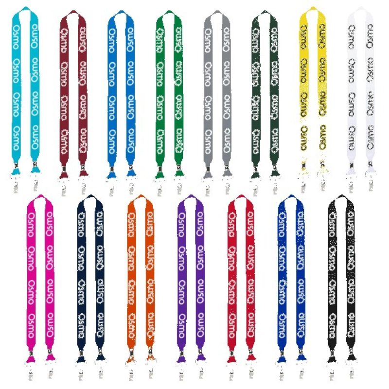 IMPORT Rush 1" Polyester 2-Ended Lanyard with Dual Silver Crimps & Split-Rings