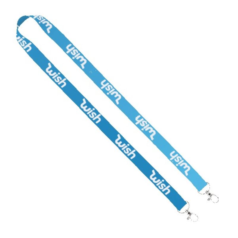 IMPORT Rush 3/4" Dye-Sublimated Double-Ended Lanyard with Dual Sewn Silver Metal Split-Ring - 3