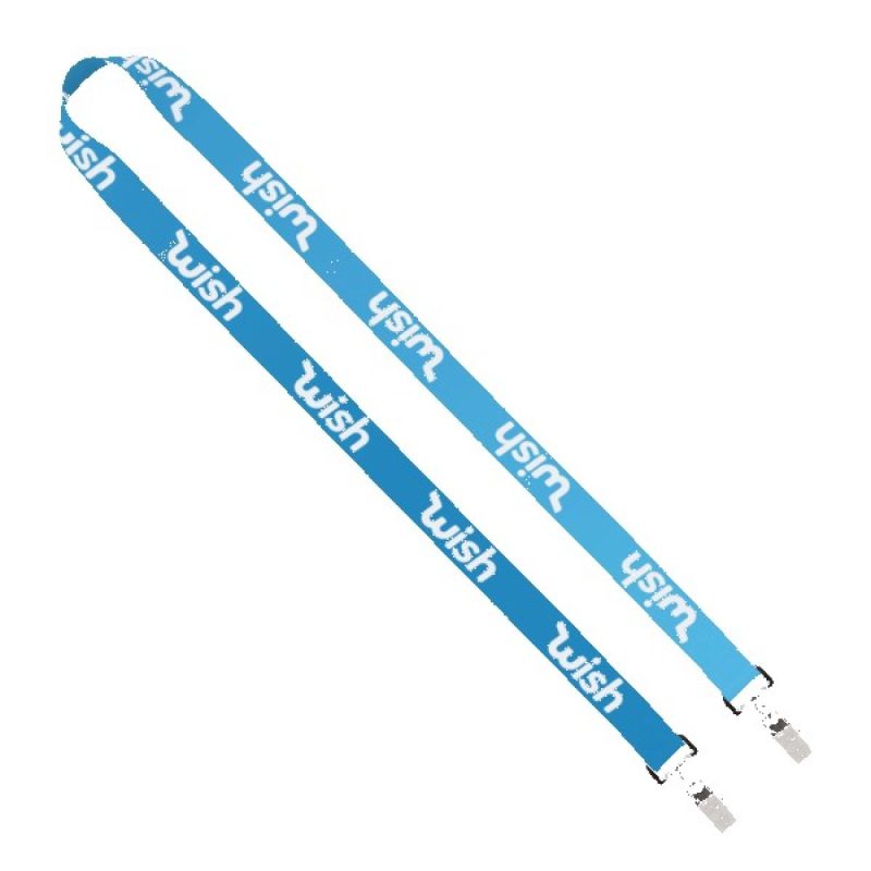 IMPORT Rush 3/4" Dye-Sublimated Double-Ended Lanyard with Dual Sewn Silver Metal Split-Ring - 5