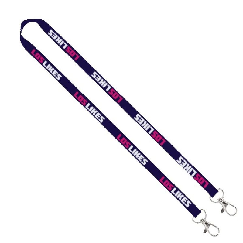 IMPORT Rush 5/8" Dye-Sublimated 2-Ended Lanyard with Dual Sewn Silver Metal Split-Ring - 3