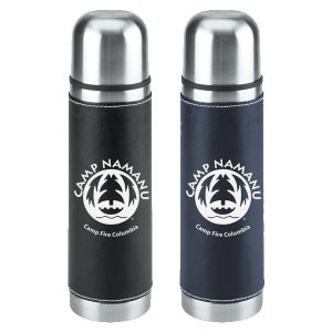 Leatherette Vacuum Bottle - 16 Oz.