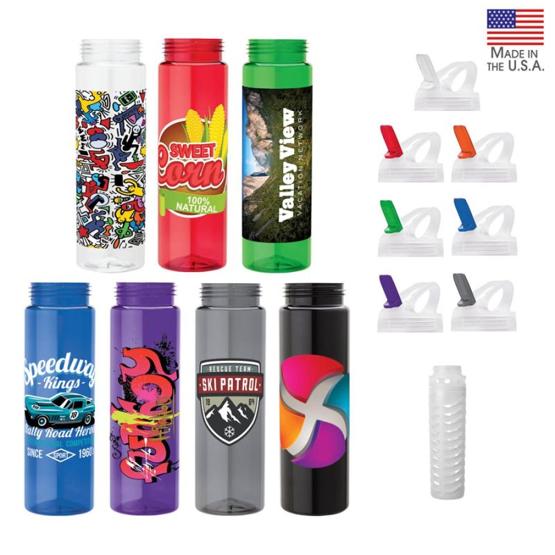 Newport-25-oz-PET-Bottle-with-Flip-Spout-Infuser-KW2353 Newport 25 oz. PET Bottle with Flip Spout & Infuser
