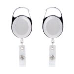 Oval Metal Retractable Badge Reel with Carabiner - 1