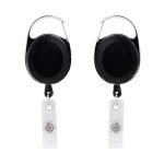 Oval Metal Retractable Badge Reel with Carabiner - 2