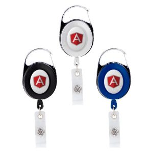 Oval Metal Retractable Badge Reel with Carabiner