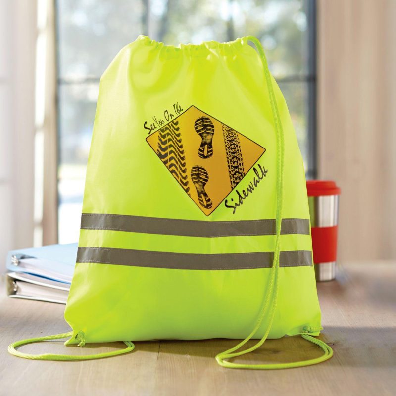 Reflective Drawstring Backpack - 2