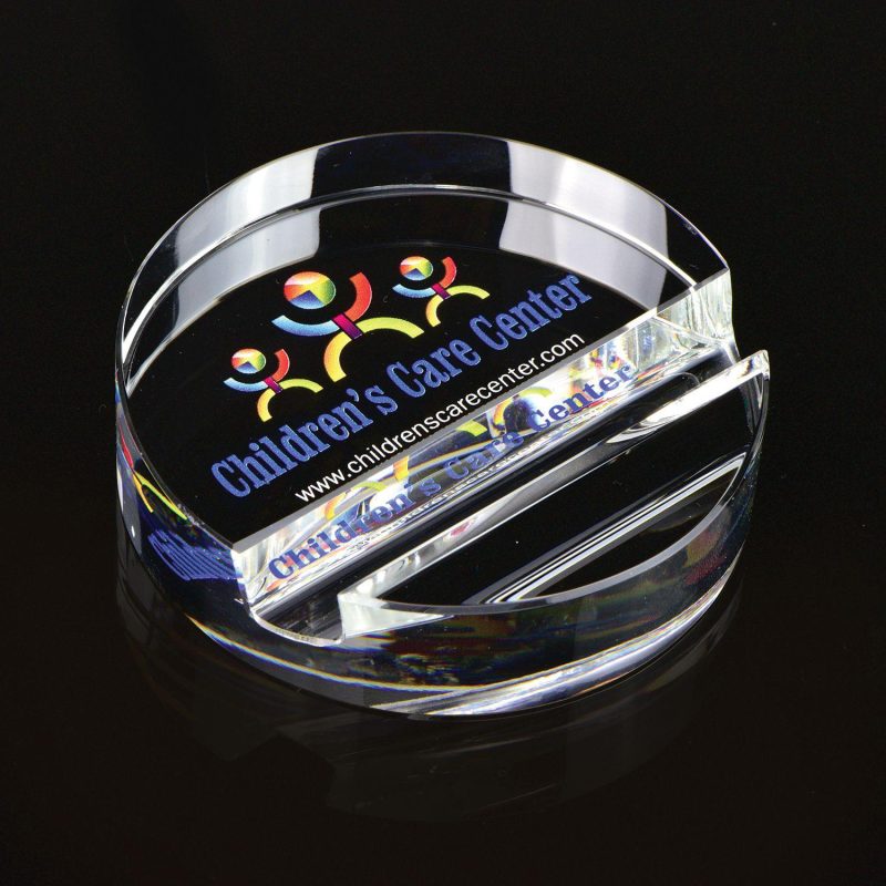 Round Crystal Phone Stand Paperweight - 2