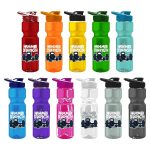 Tandem 28oz Recycled Transparent Bike Bottle w/Drink-thru Lid