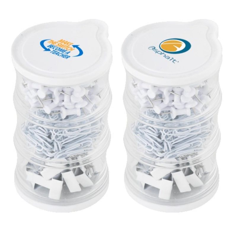 Tower of Clips and Push Pins