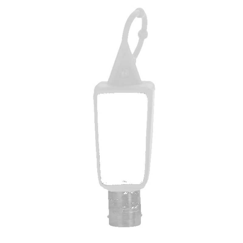 1 oz. Clear Sanitizer in Trapezoid Bottle with Sleeve - 4