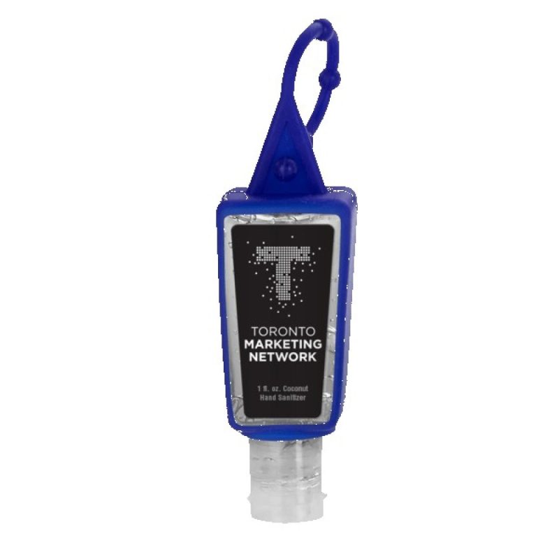 1 oz. Clear Sanitizer in Trapezoid Bottle with Sleeve - 6