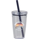 Anna Recycled Acrylic Tumbler w/ Straw 15oz - 6