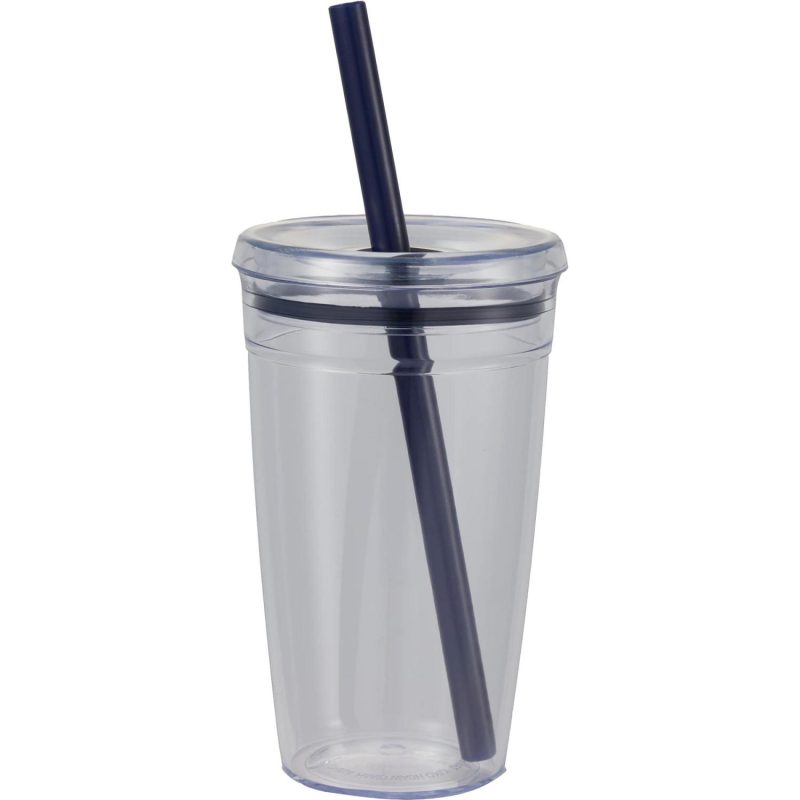 Anna Recycled Acrylic Tumbler w/ Straw 15oz - 7