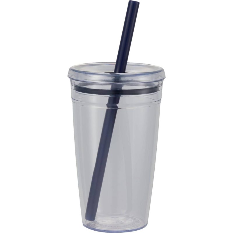 Anna Recycled Acrylic Tumbler w/ Straw 15oz - 8