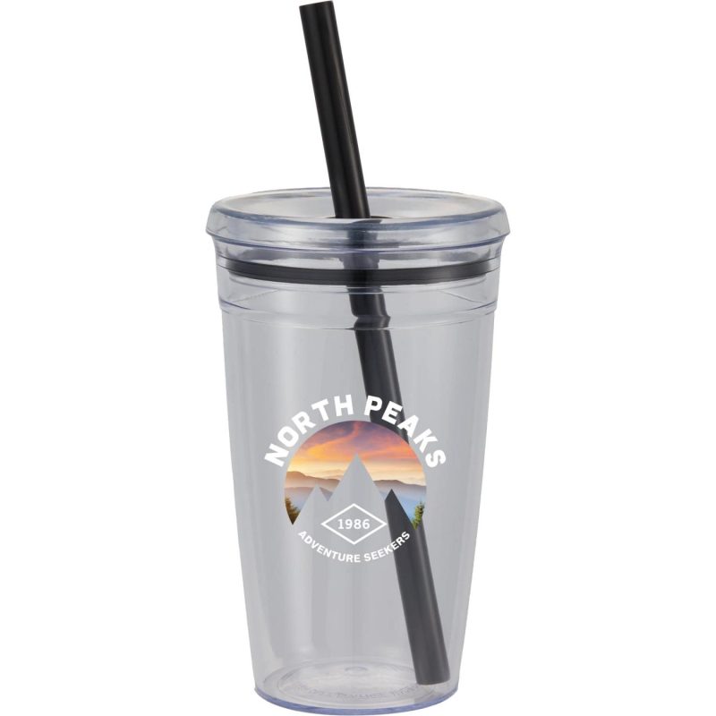 Anna Recycled Acrylic Tumbler w/ Straw 15oz