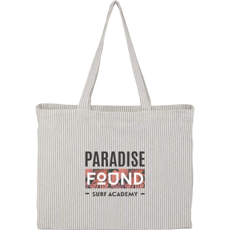 Striped Pacific Recycled Cotton Shopper Tote - 9