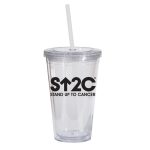 Double Wall 16 Oz Tumbler - Clear - 3