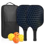 16" 2-Piece Fiberglass Pickleball Paddle Set W/ 4 Balls & Carrying Bag - 2