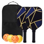 16" 2-Piece Fiberglass Pickleball Paddle Set W/ 4 Balls & Carrying Bag - 3