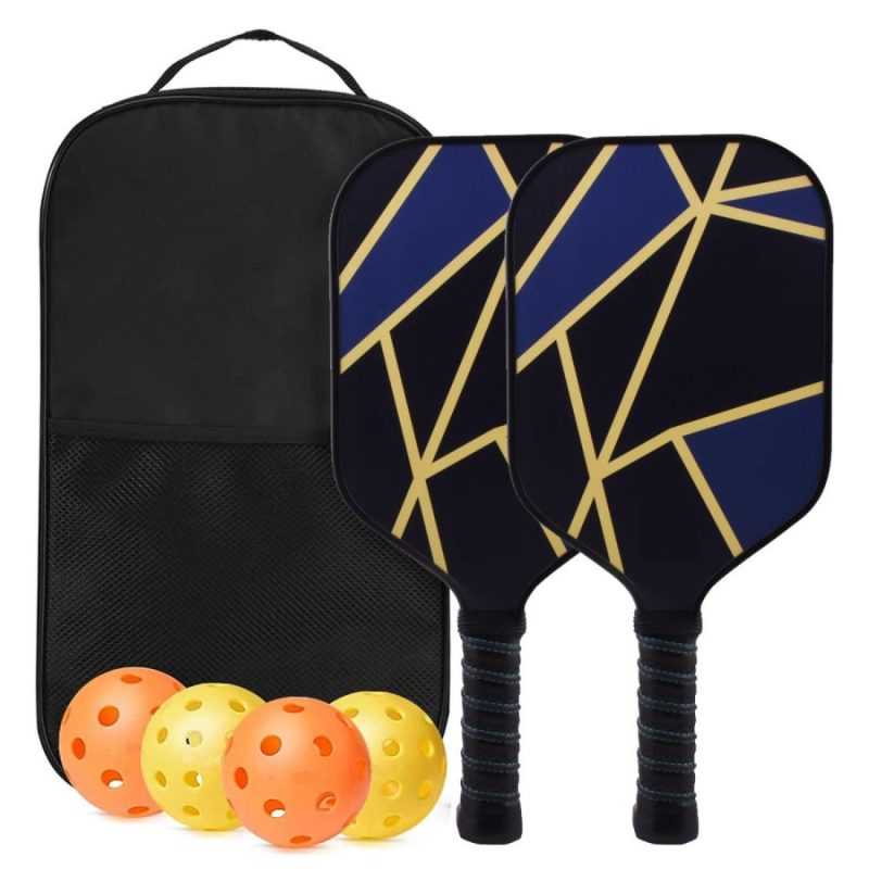 16" 2-Piece Fiberglass Pickleball Paddle Set W/ 4 Balls & Carrying Bag - 3
