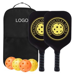16" 2-Piece Fiberglass Pickleball Paddle Set W/ 4 Balls & Carrying Bag