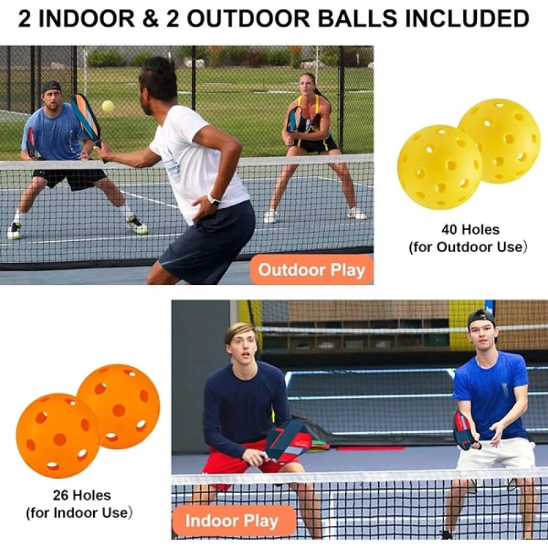 Carbon Fiber Pickleball Paddle Set - 4