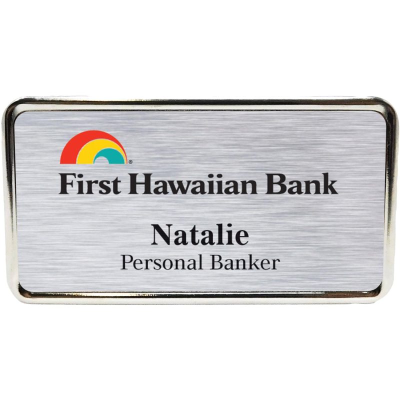 Columbus Express Metal Name Badge (standard 3 x 1-5/8) - 1