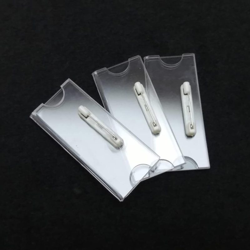 Crystal Clear Acrylic Name Tag Holder With Pin - 4