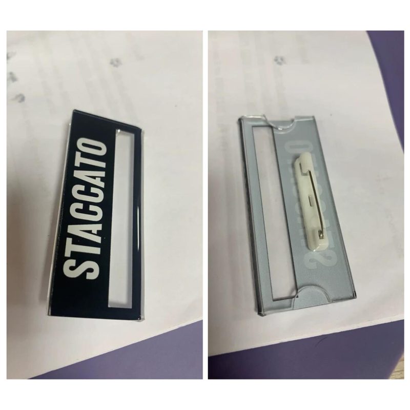 Crystal Clear Acrylic Name Tag Holder With Pin - 6