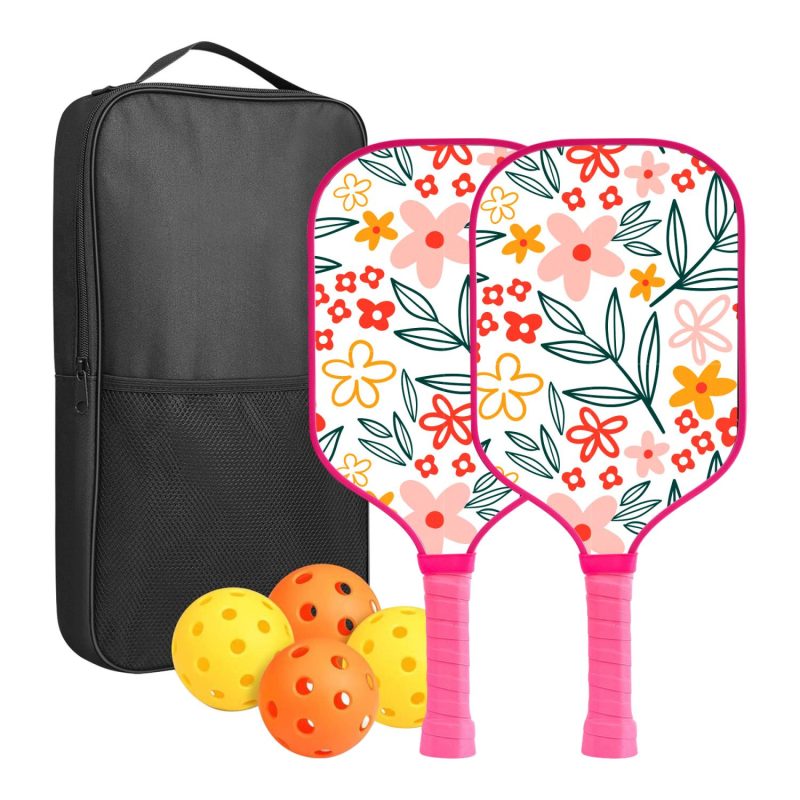 Custom Full Color Pickleball Racket Paddle & Ball Set w/ Carrying Bag - 2