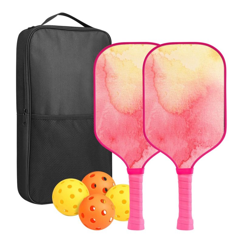 Custom Full Color Pickleball Racket Paddle & Ball Set w/ Carrying Bag - 5
