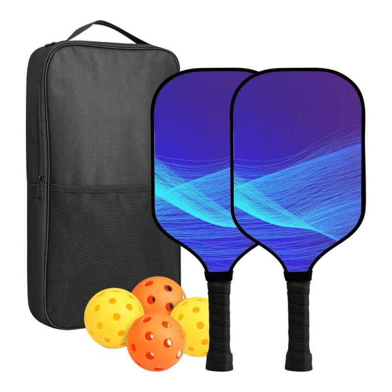 Custom Full Color Pickleball Racket Paddle & Ball Set w/ Carrying Bag - 9
