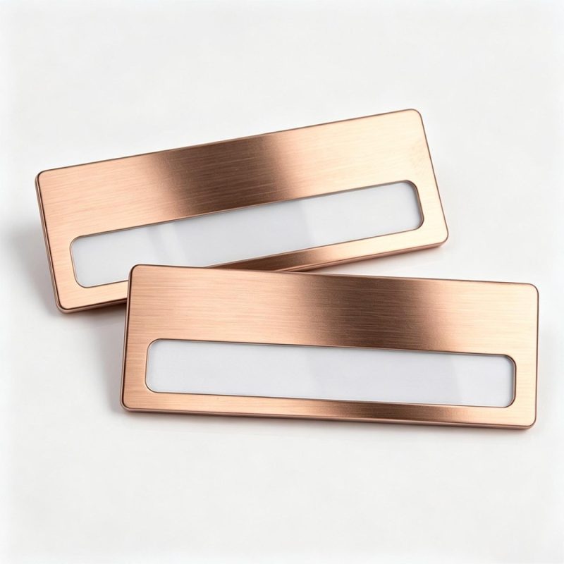 Erasable Replaceable Stainless Steel Name Tag W/ Magnet - 2