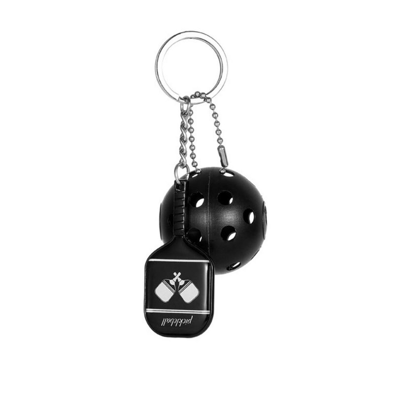 Pickleball Paddle Metal Keychain W/Pickleball - 2