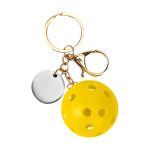 Small Pickleball Keychain W/ Round Tag - 4