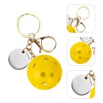 Small Pickleball Keychain W/ Round Tag - 1
