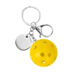 Small Pickleball Keychain W/ Round Tag - 5