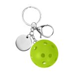 Small Pickleball Keychain W/ Round Tag - 8