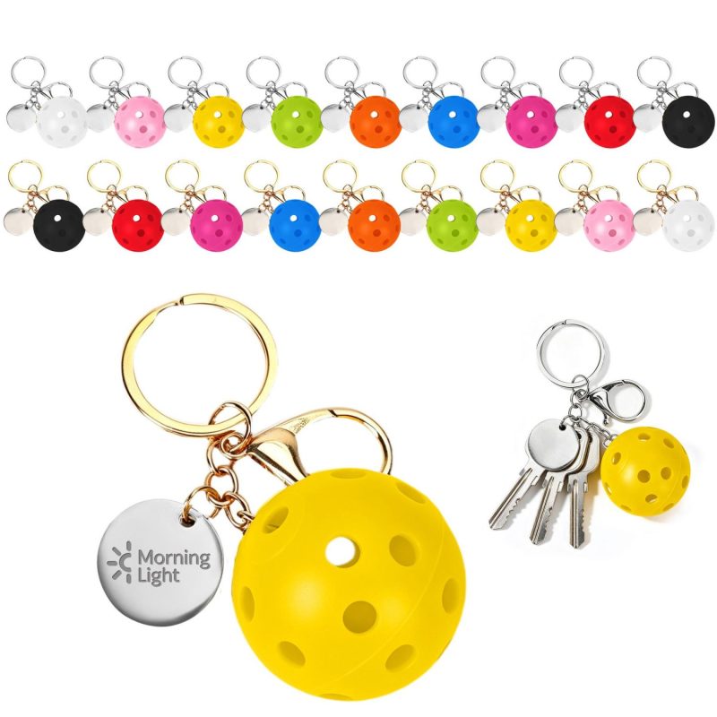 Small Pickleball Keychain W/ Round Tag