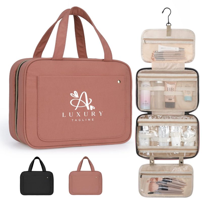 Water-Resistant Nylon Hanging Toiletry Bag